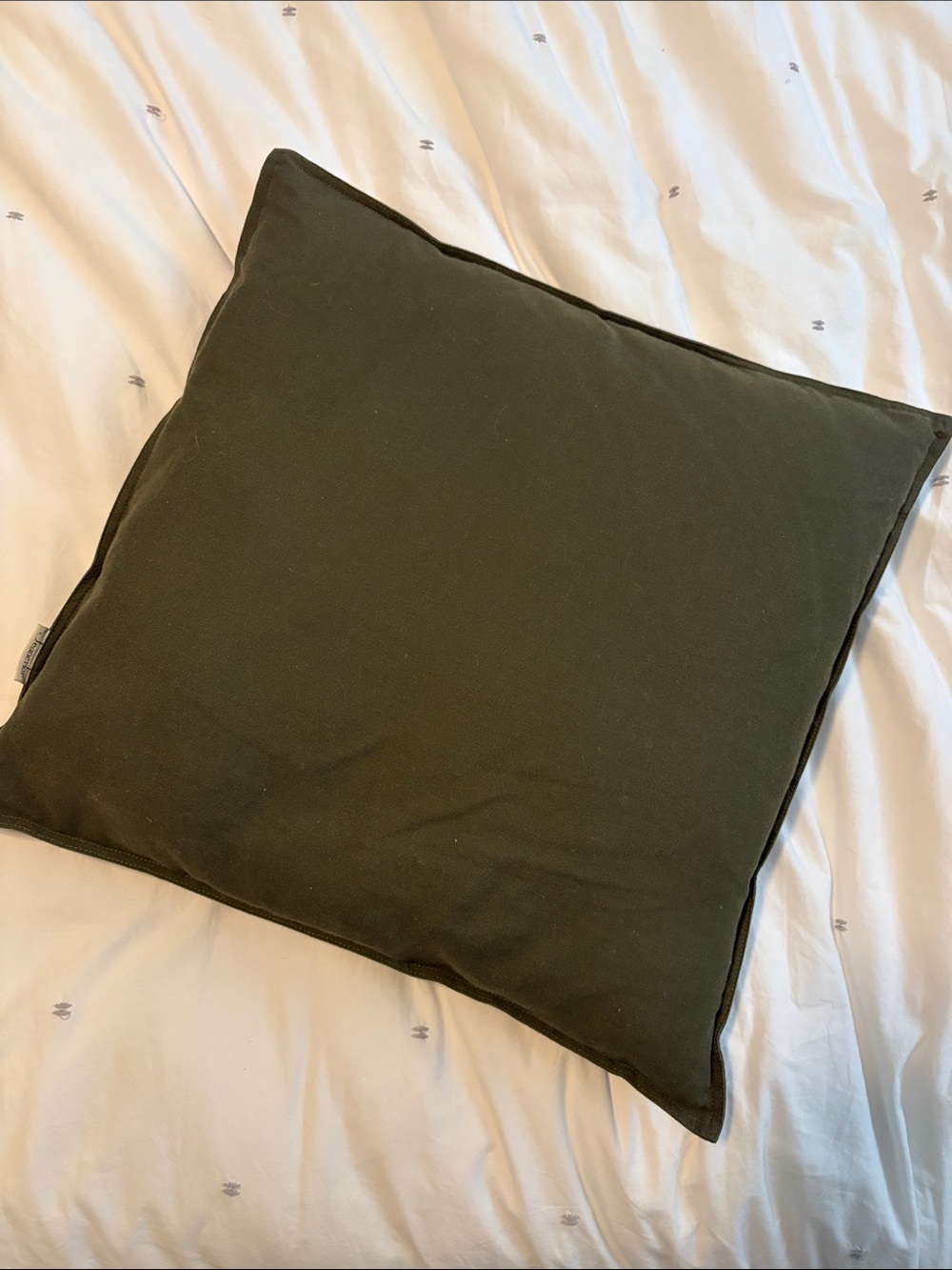 Olive Green Square Throw Pillow